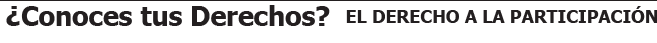 ¿Conoces tus derechos? El derecho a la participación