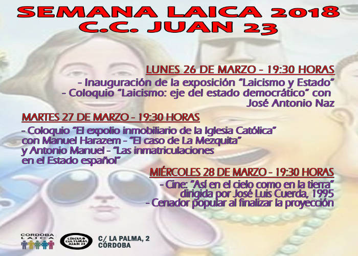 Semana Laica 2018 en el Círculo Cultural Juan XXIII