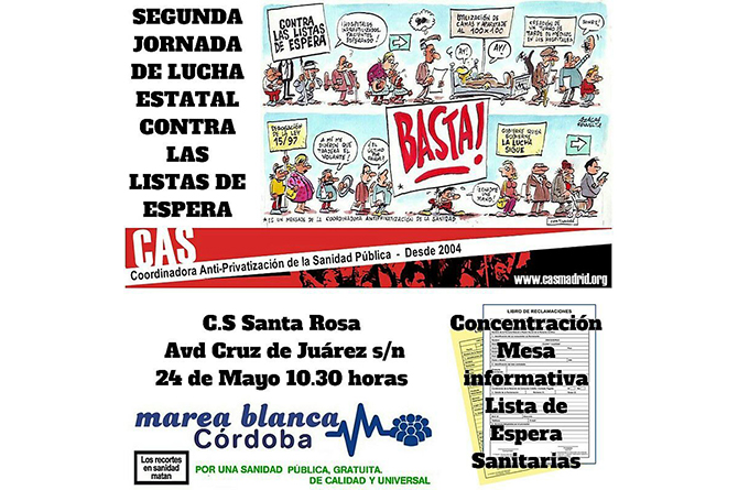 2ª Jornada de lucha estatal contra las listas de espera en la sanidad pública