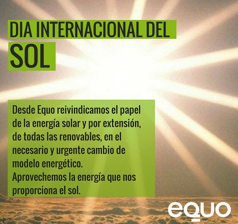 EQUO reivindica el papel de la energía solar en el necesario y urgente cambio de modelo energético