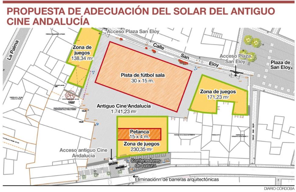 Urbanismo culmina la expropiación para la apertura de la calle Vino Tinto junto al Cine Andalucía