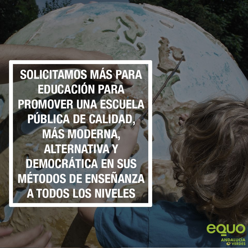 EQUO exige más recursos para Educación frente a las “soflamas propagandísticas” de la Junta