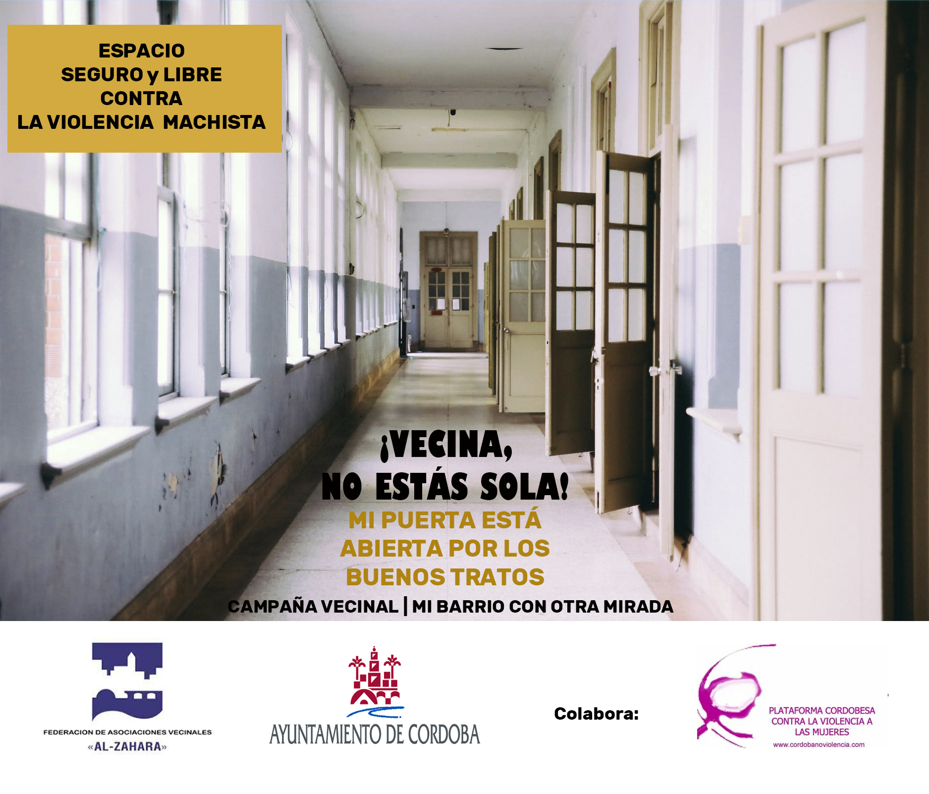 La Federación de Asociaciones Vecinales Al-zahara pone en marcha la campaña “Mi barrio con otra mirada” Contra la Violencia Machista