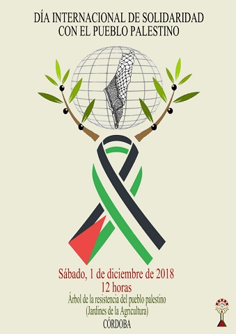 La Plataforma Córdoba con Palestina organiza una concentración el sábado 1 de diciembre para celebrar el Día Internacional de Solidaridad con el Pueblo Palestino