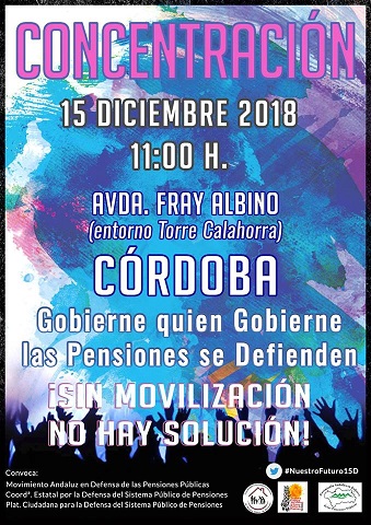 Plataforma Ciudadana Defensa Sistema Público de Pensiones: «las Pensiones NO se privatizan. Sin movilización, no hay solución»