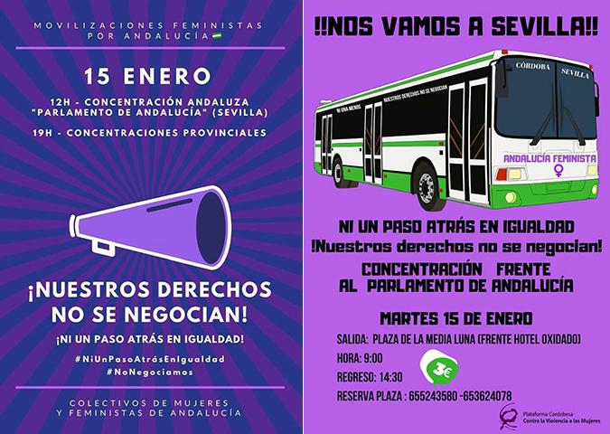 Concentración feminista 15E: «¡Nuestros derechos no se negocian!»