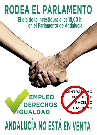 El Sindicato Andaluz de Trabajadores/as (SAT) convoca un “Rodea el Parlamento” el día de la investidura