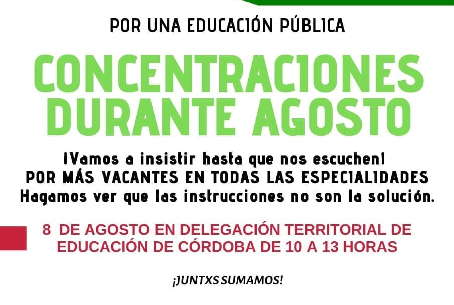 Concentración contra el recorte de centenares de docentes en primaria