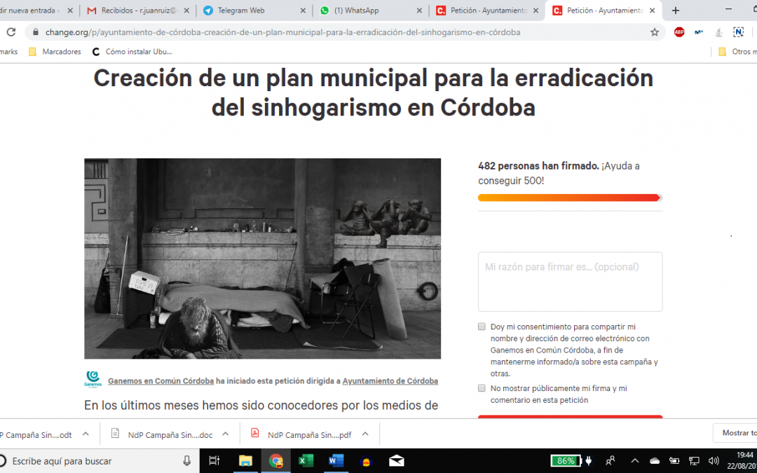 Podemos lleva al Pleno la propuesta de Ganemos en Común para erradicar el sinhogarismo de la ciudad