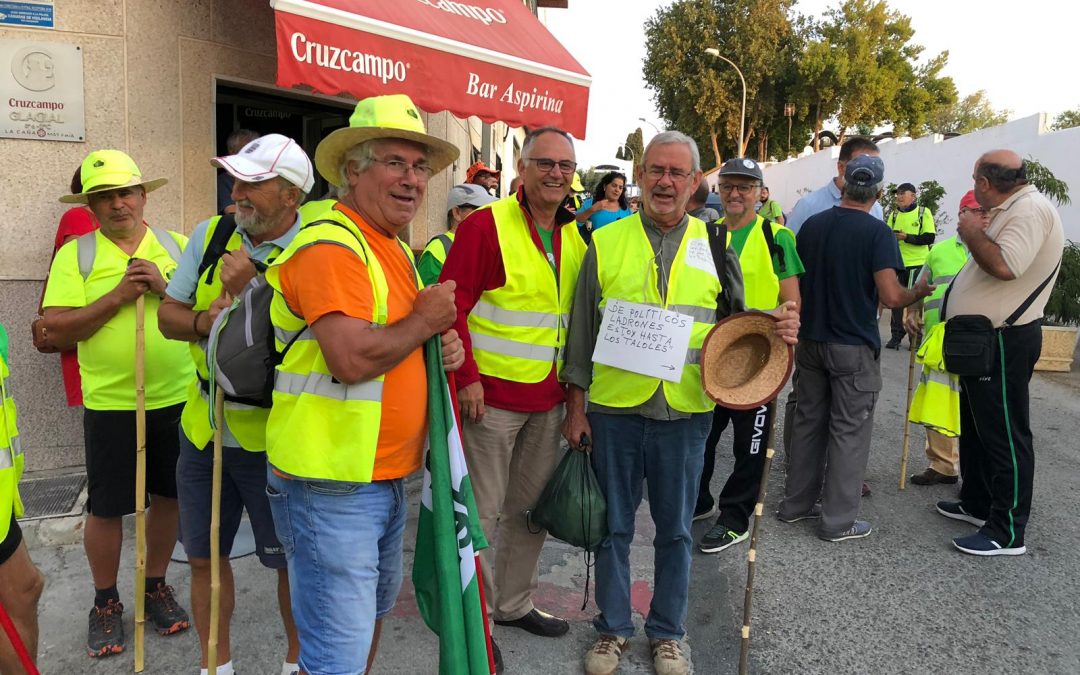 Tercera jornada de marcha de los y las pensionistas desde Rota a Madrid.