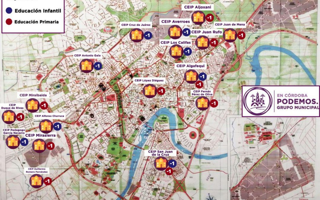Podemos insta al equipo municipal a tomar medidas sobre la supresión de líneas educativas en Córdoba