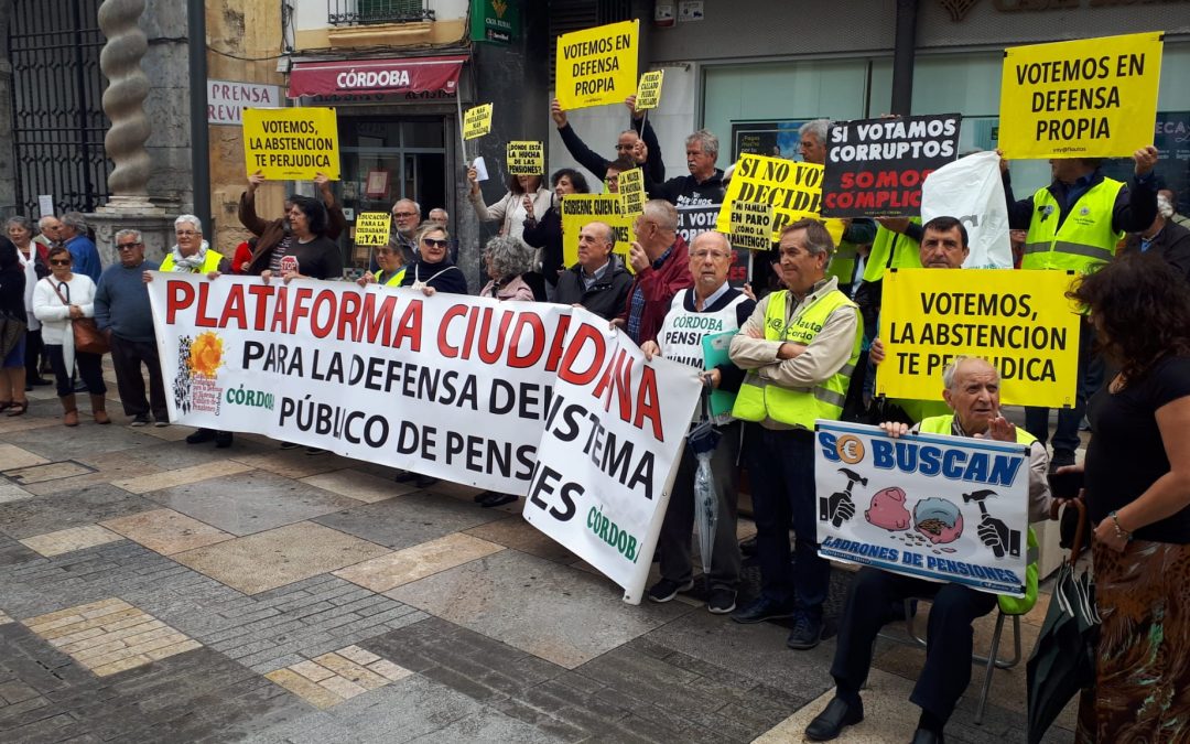 Los Yayos coinciden con la concentración por las pensiones y exigen el voto para quienes las defiendan