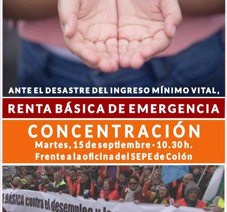 Las Marchas por la Dignidad se concentrarán frente al SEPE en protesta por las deficiencias del Ingreso Mínimo Vital y por una Renta Básica de Emergencia