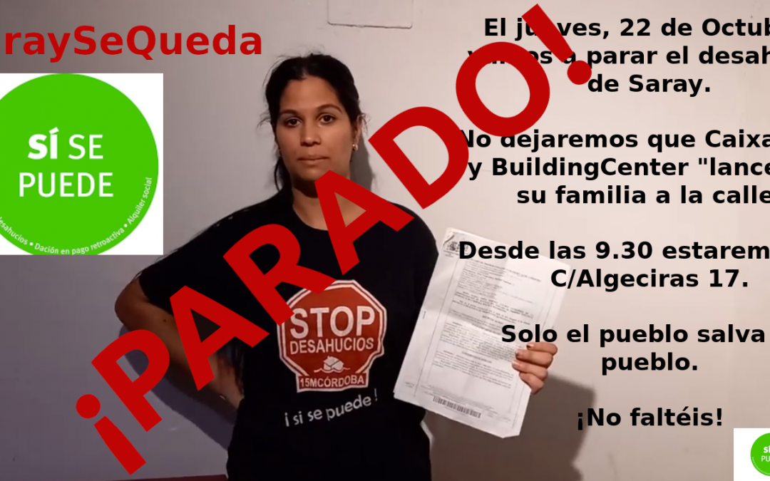 El desahucio de Saray se ha parado #SaraySeQueda