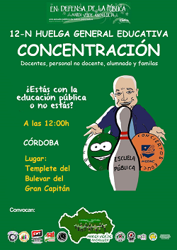 La Marea Verde Andaluza convoca huelga educativa para mañana día 12 de noviembre