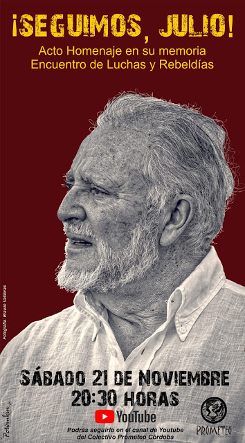 Hoy a las 20’30 horas, homenaje a Julio Anguita