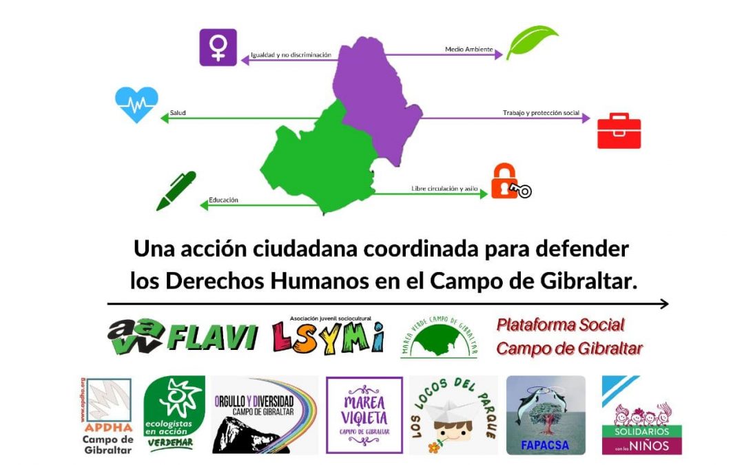 Once movimientos sociales se unen en una “acción ciudadana coordinada” para defender los Derechos Humanos en el Campo de Gibraltar.