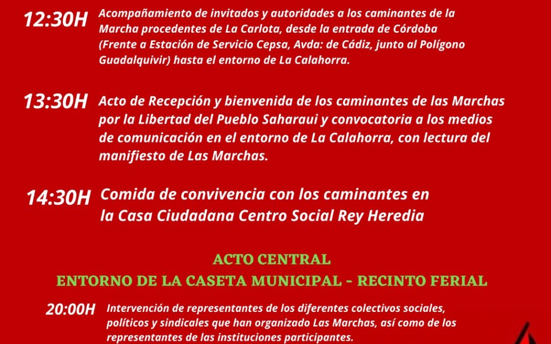 La Marcha por la Libertad del Pueblo Saharaui llega hoy a Córdoba