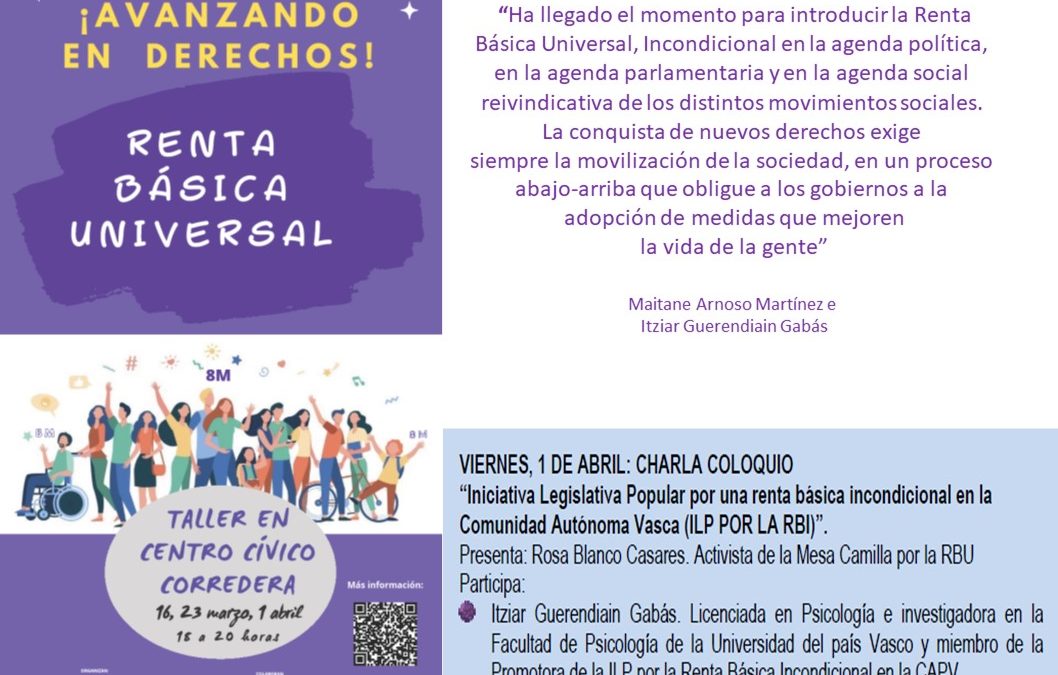 Charla sobre la Renta Básica hoy en el Centro Cívico Corredera