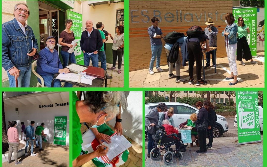 La ILP para la bajada de ratios escolares en Andalucía se debatirá en el Parlamento con el Gobierno Andaluz en contra