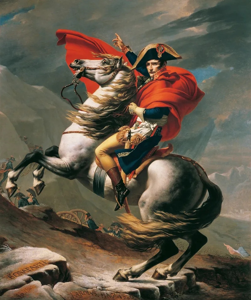 cHJpdmF0ZS9sci9pbWFnZXMvd2Vic2l0ZS8yMDIyLTExL3BkbWlzYzctd2szODg3Mjg5NS1pbWFnZV8xLmpwZw Napoleón cruzando los Alpes. Obra de Jacques-Louis David entre 1801 y 1805.