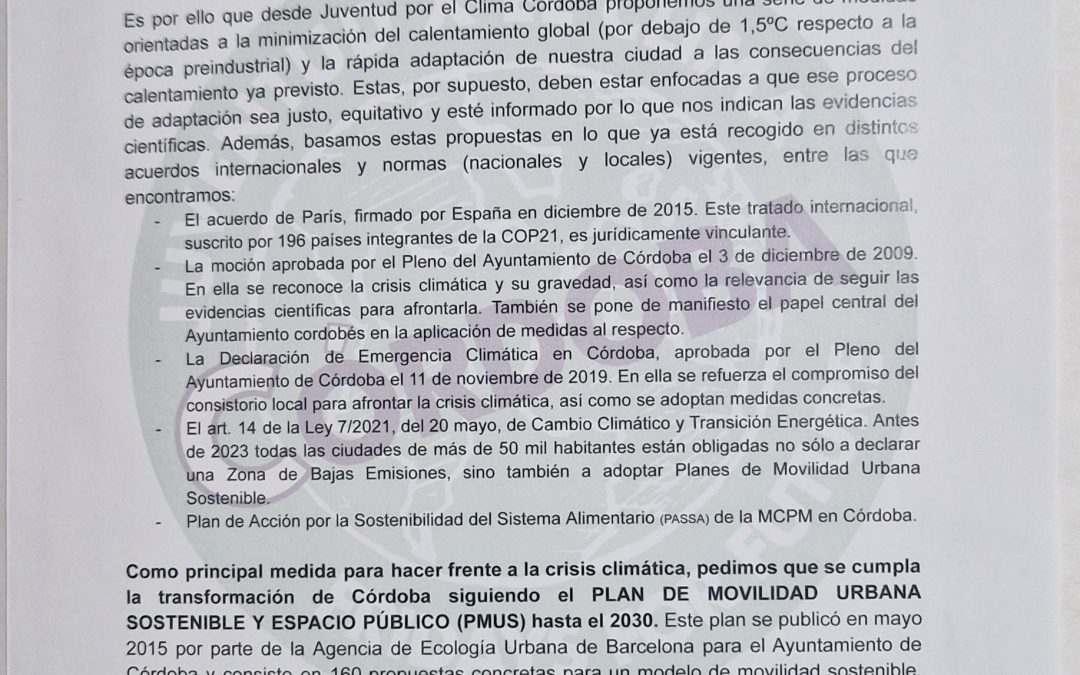 El grupo de trabajo sobre Movilidad Urbana emplaza al nuevo equipo de gobierno a poner en marcha en los 100 primeros días de mandato las medidas para la reducción de tráfico rodado