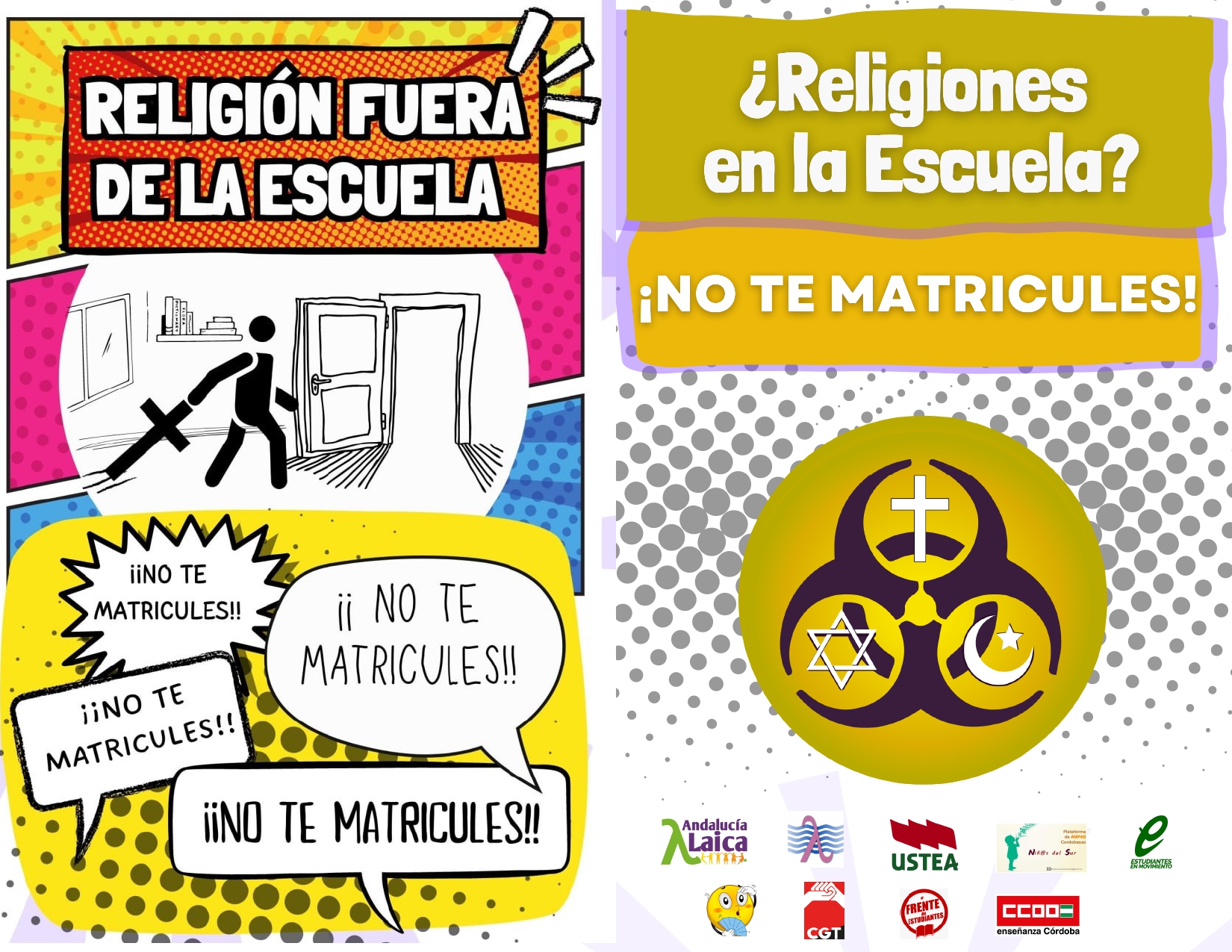 La religión debe salir de la escuela y del currículo. Mientras, no te matricules