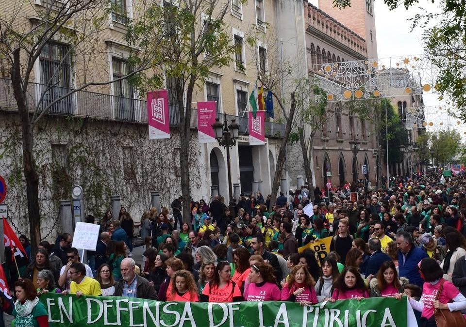 La Marea Verde vuelve a las calles de Sevilla ante el deterioro de la Educación Pública